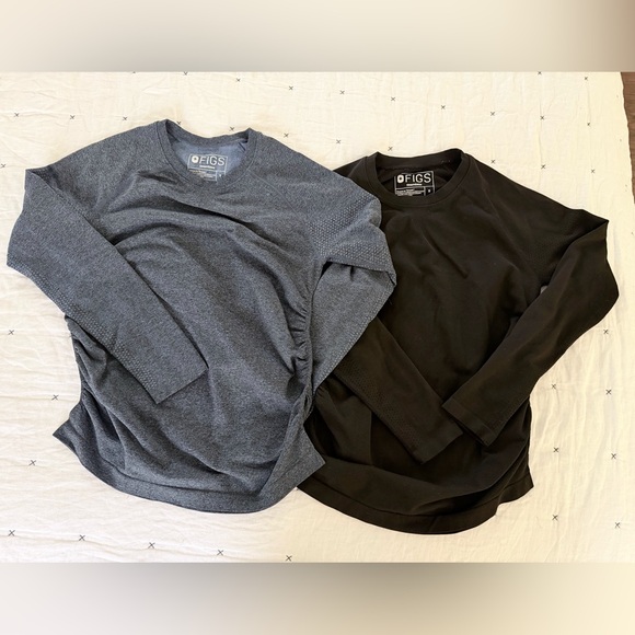 Figs Tops - Figs Maternity Scrub Tops Size Small: Lot of 2: EUC! Blue & Black
